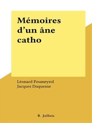 cover image of Mémoires d'un âne catho